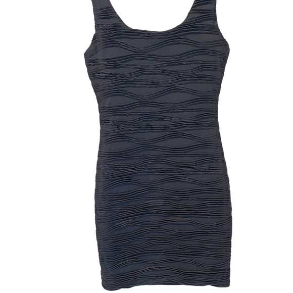 Ribbed Design Soprano Mini Body Con Grey Dress Size Small - Picture 5 of 5